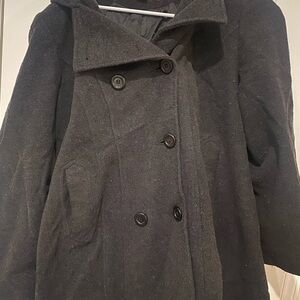 ANNE KLEIN WOOL GREY HOODED COAT